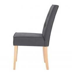 Loftscape Chaises capitonnées Alcoy (lot de 2) - Tissu / Hévéa massif - Gris / Hévéa -Meubles de salle à manger Soldes Magasin 1000363995 220728 040 DETAILS P000000001000363995