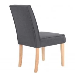 Loftscape Chaises capitonnées Alcoy (lot de 2) - Tissu / Hévéa massif - Gris / Hévéa -Meubles de salle à manger Soldes Magasin 1000363995 220728 070 DETAILS P000000001000363995