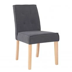 Loftscape Chaises capitonnées Alcoy (lot de 2) - Tissu / Hévéa massif - Gris / Hévéa -Meubles de salle à manger Soldes Magasin 1000363995 220728 085 DETAILS P000000001000363995