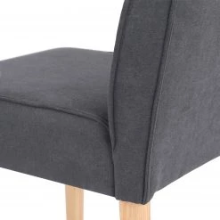 Loftscape Chaises capitonnées Alcoy (lot de 2) - Tissu / Hévéa massif - Gris / Hévéa -Meubles de salle à manger Soldes Magasin 1000363995 220728 090 DETAILS P000000001000363995