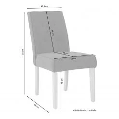 Loftscape Chaises capitonnées Alcoy (lot de 2) - Tissu / Hévéa massif - Gris / Hévéa -Meubles de salle à manger Soldes Magasin 1000363995 220728 500 SKETCH DETAILS P000000001000363995 sketch