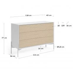 Norrwood Buffet Maredale II - Partiellement en frêne massif - Frêne / Blanc -Meubles de salle à manger Soldes Magasin 1000364002 220714 500 SKETCH DETAILS P000000001000364002 sketch
