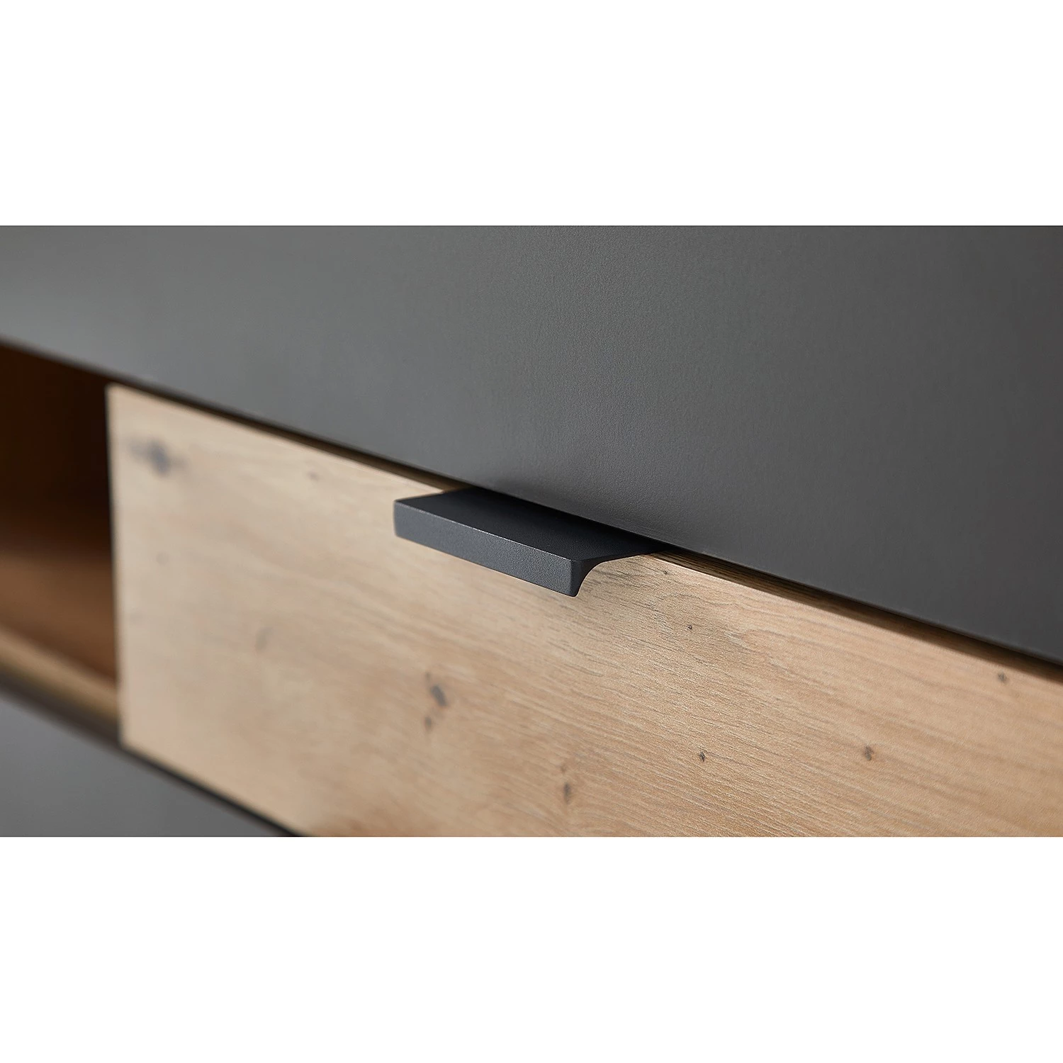 Fashion For Home Buffet Leox - Avec éclairage inclus - Graphite / Imitation chêne artisan 4 Fashion For Home Buffet Leox - Avec éclairage inclus - Graphite / Imitation chêne artisan – Image 4