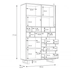 Red Living Buffet haut Trylith - Imitation chêne rustique / Noir 21 Red Living Buffet haut Trylith - Imitation chêne rustique / Noir -Meubles de salle à manger Soldes Magasin 1000364610 220719 501 SKETCH DETAILS P000000001000364610 sketch