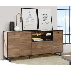 Red Living Buffet Trylith I - Imitation chêne rustique / Noir -Meubles de salle à manger Soldes Magasin 1000364622 220719 021 MOOD DETAILS P000000001000364622 mood