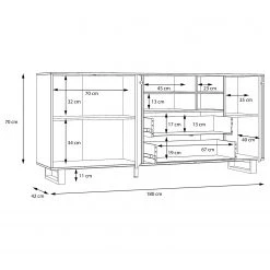 Red Living Buffet Trylith I - Imitation chêne rustique / Noir -Meubles de salle à manger Soldes Magasin 1000364622 220719 501 SKETCH DETAILS P000000001000364622 sketch