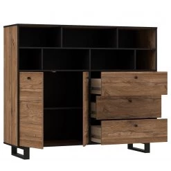 Red Living Buffet Trylith II - Imitation chêne rustique / Noir -Meubles de salle à manger Soldes Magasin 1000364623 220719 040 DETAILS P000000001000364623