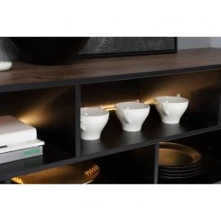 Red Living Buffet Trylith II - Imitation chêne rustique / Noir -Meubles de salle à manger Soldes Magasin 1000364623 220719 060 DETAILS P000000001000364623