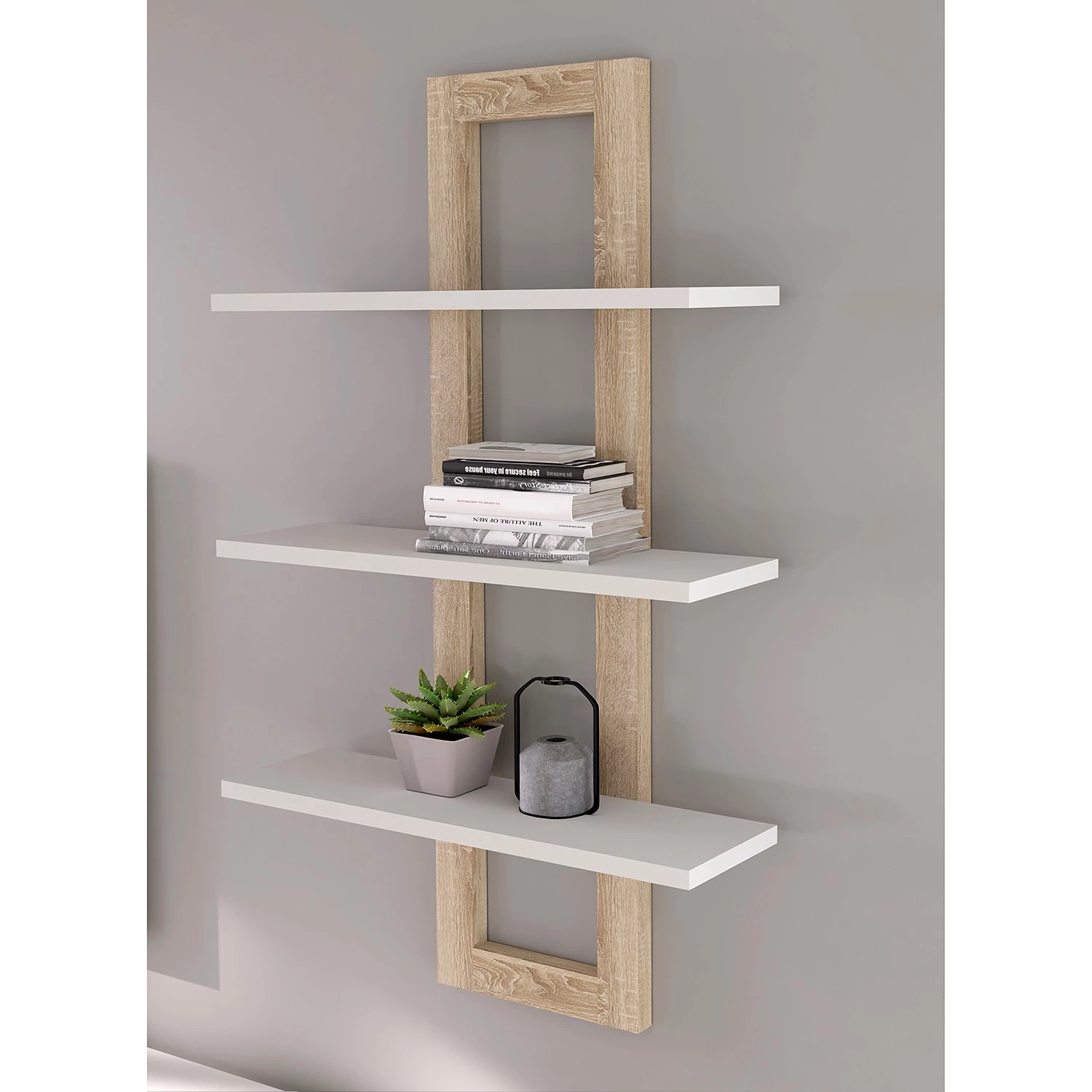 Loftscape Étagère murale Thurles - Imitation chêne Sonoma / Blanc 2 Loftscape Étagère murale Thurles - Imitation chêne Sonoma / Blanc – Image 2