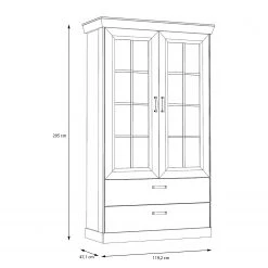 Ridgevalley Vitrine Boolamore III - Imitation chêne -Meubles de salle à manger Soldes Magasin 1000364890 220722 500 SKETCH DETAILS P000000001000364890 sketch