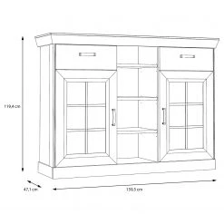 Ridgevalley Buffet Boolamore II - Imitation chêne -Meubles de salle à manger Soldes Magasin 1000364895 220722 500 SKETCH DETAILS P000000001000364895 sketch
