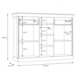 Ridgevalley Buffet Boolamore II - Imitation chêne -Meubles de salle à manger Soldes Magasin 1000364895 220722 501 SKETCH DETAILS P000000001000364895 sketch