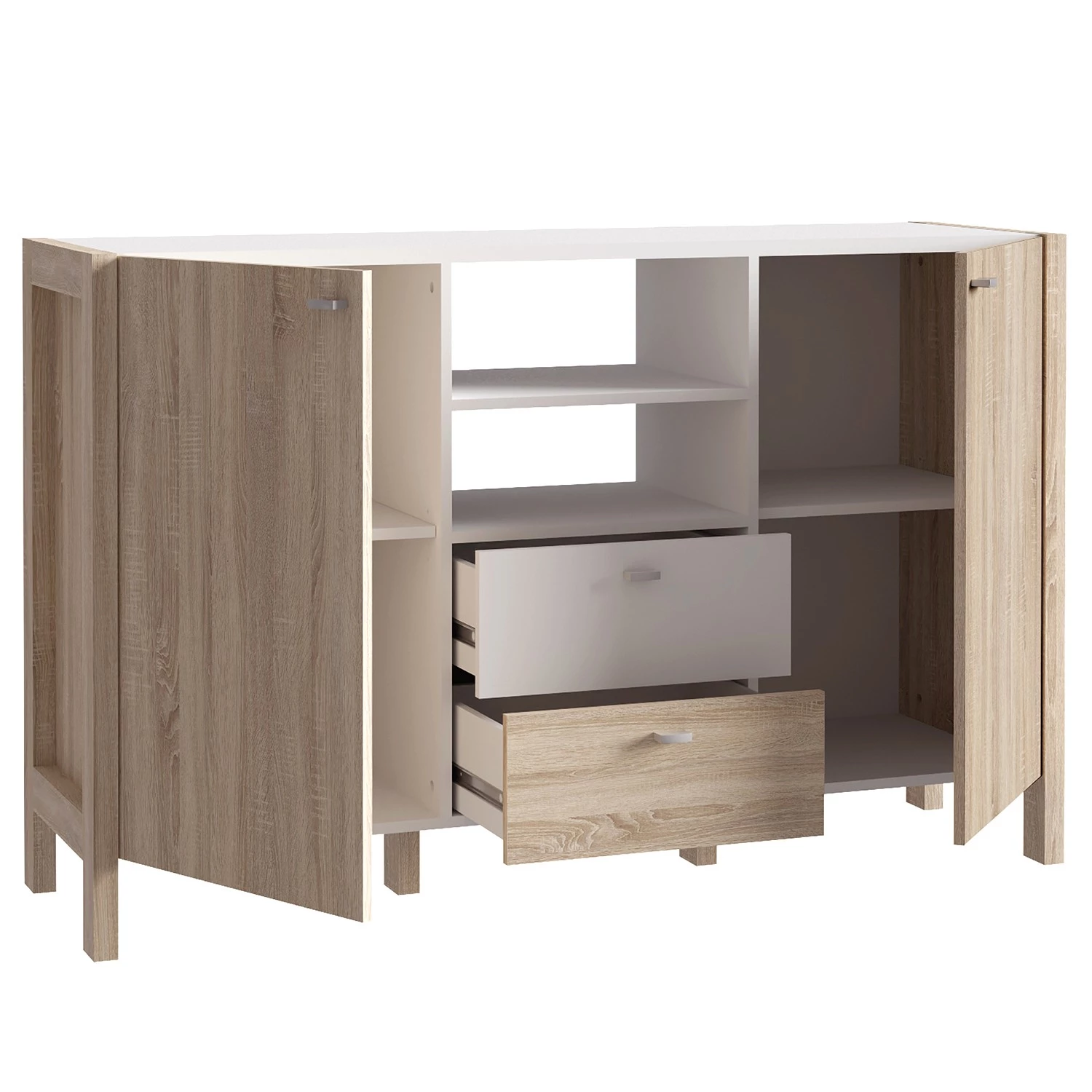 Loftscape Buffet Thurles I - Imitation chêne Sonoma / Blanc 4 Loftscape Buffet Thurles I - Imitation chêne Sonoma / Blanc – Image 4