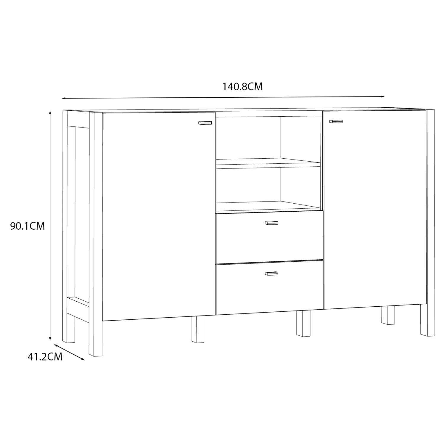 Loftscape Buffet Thurles I - Imitation chêne Sonoma / Blanc 6 Loftscape Buffet Thurles I - Imitation chêne Sonoma / Blanc – Image 6