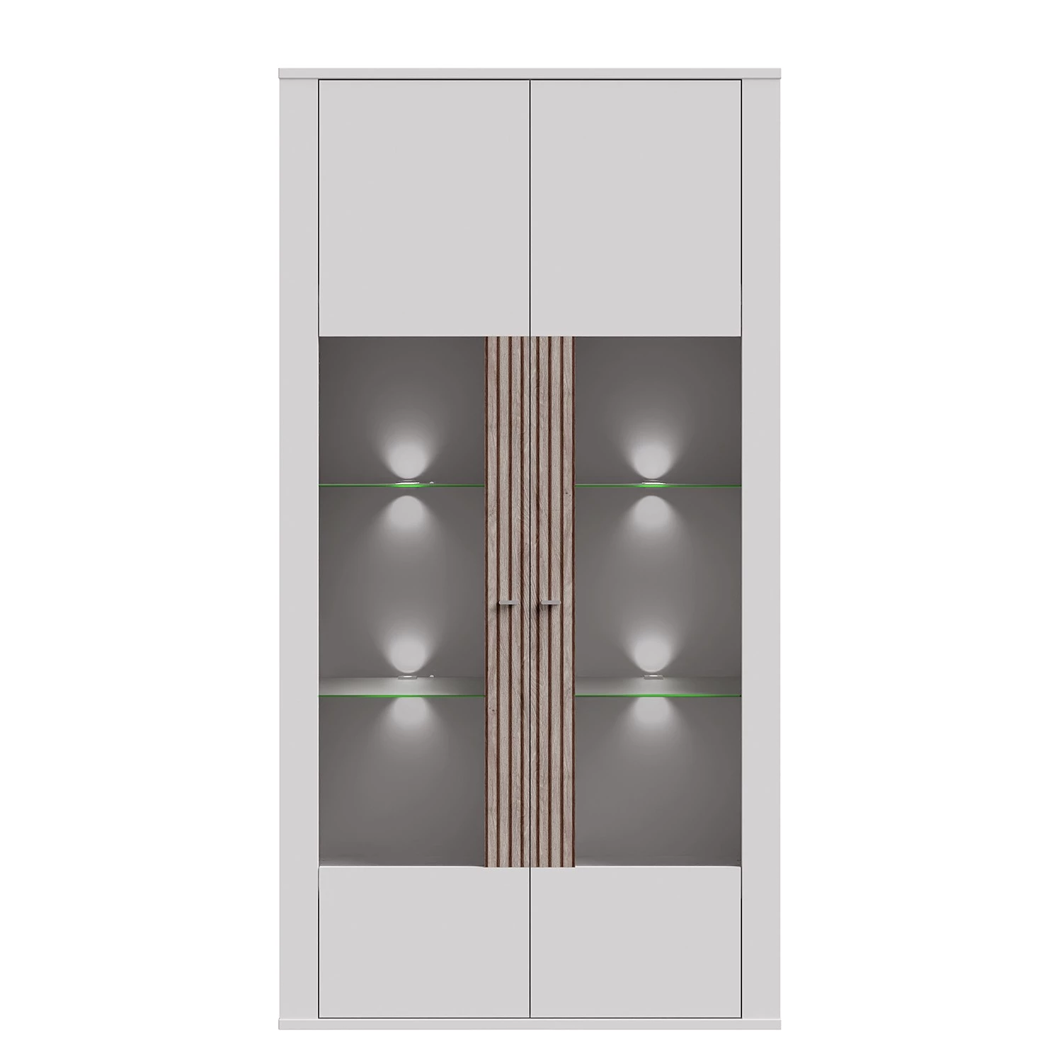 Loftscape Vitrine Millquarter II - Blanc / Imitation chêne clair 4 Loftscape Vitrine Millquarter II - Blanc / Imitation chêne clair – Image 4