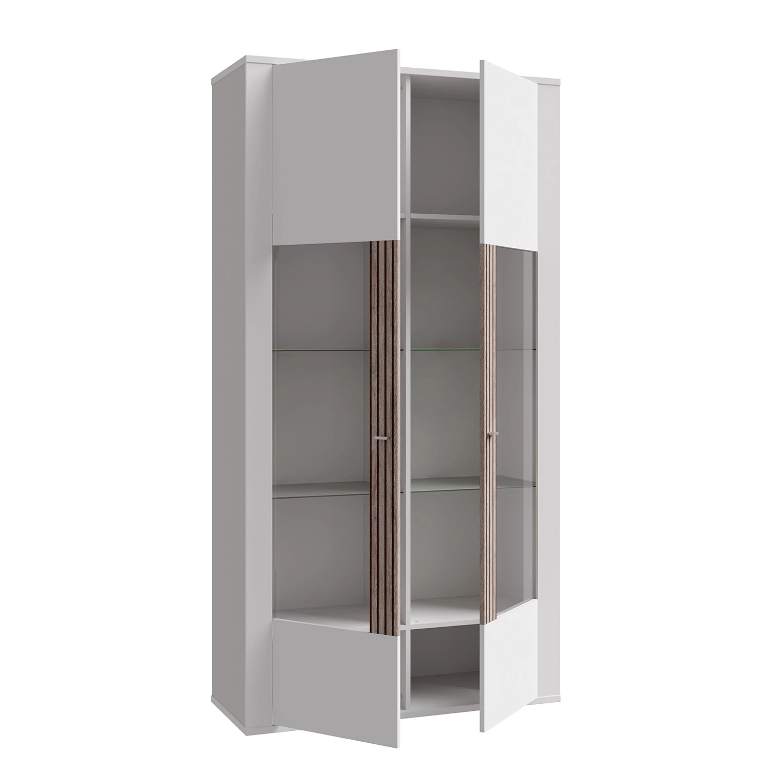 Loftscape Vitrine Millquarter II - Blanc / Imitation chêne clair 5 Loftscape Vitrine Millquarter II - Blanc / Imitation chêne clair – Image 5