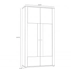 Loftscape Vitrine Millquarter II - Blanc / Imitation chêne clair 18 Loftscape Vitrine Millquarter II - Blanc / Imitation chêne clair -Meubles de salle à manger Soldes Magasin 1000364906 220722 500 SKETCH DETAILS P000000001000364906 sketch