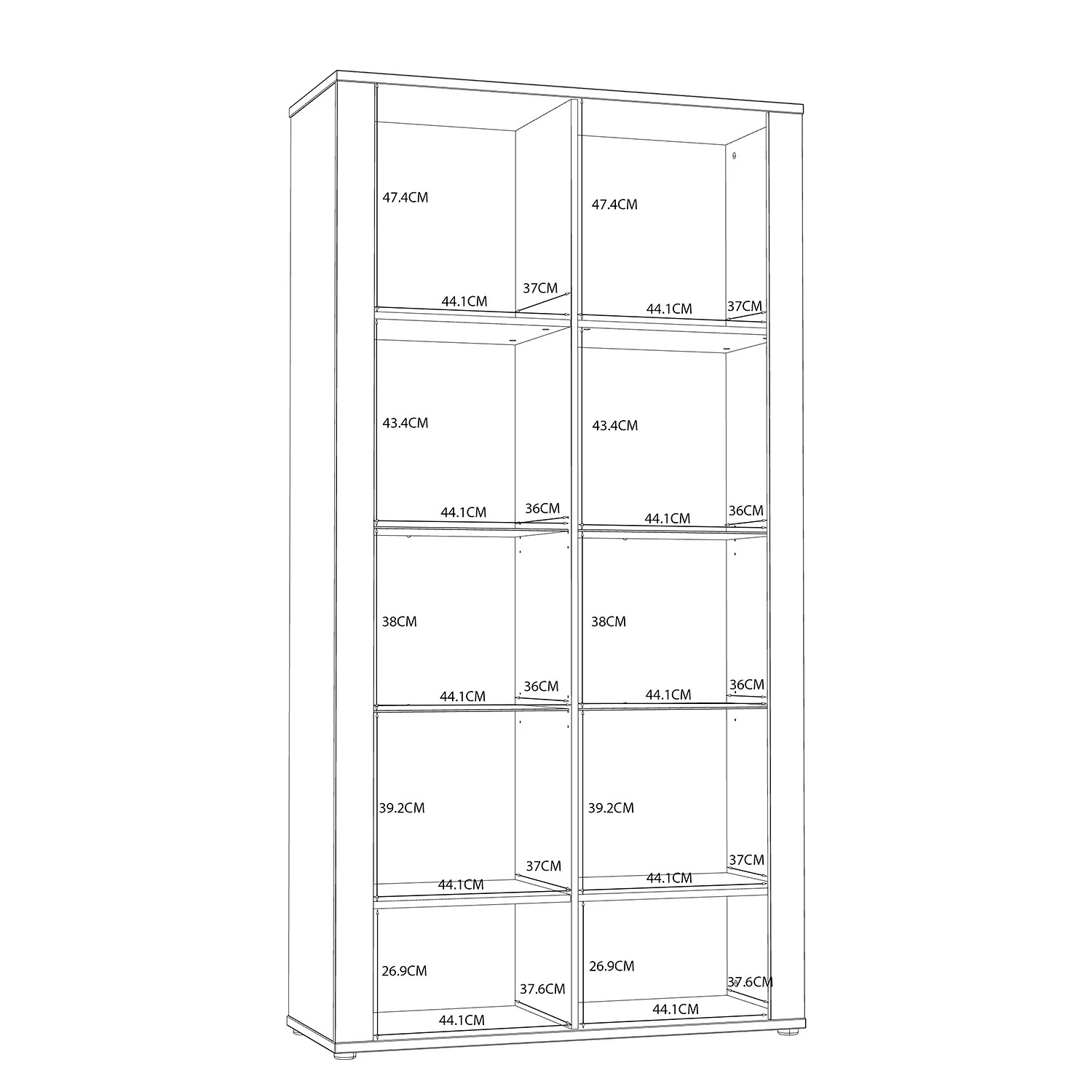 Loftscape Vitrine Millquarter II - Blanc / Imitation chêne clair 10 Loftscape Vitrine Millquarter II - Blanc / Imitation chêne clair – Image 10