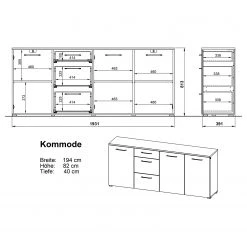 Germania Enfilade Campo - Verre - Anthracite -Meubles de salle à manger Soldes Magasin 1000366030 220809 500 SKETCH DETAILS P000000001000366030 sketch