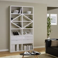 Fredriks Étagère à combiner Rodos I - Blanc brillant -Meubles de salle à manger Soldes Magasin anbauregal rodos i hochglanz weiss 1890558