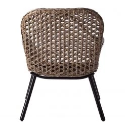 Ars manufacti Chaise Hawea (avec coussin d'assise) - Rotin / Metall - Rotin / Noir -Meubles de salle à manger Soldes Magasin armlehnenstuhl hawea rattan akazie massiv 4339456