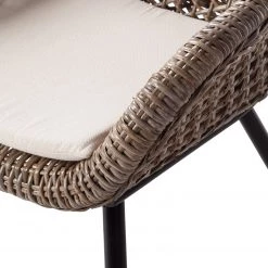 Ars manufacti Chaise Hawea (avec coussin d'assise) - Rotin / Metall - Rotin / Noir -Meubles de salle à manger Soldes Magasin armlehnenstuhl hawea rattan akazie massiv 4339460
