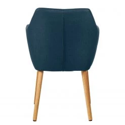Mørteens Chaises à accoudoirs Nicholas - Tissu Cors: Bleu jean - 1 chaise -Meubles de salle à manger Soldes Magasin armlehnenstuhl nicholas ii webstoff eiche massiv jeansblau 5125408