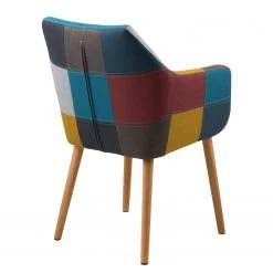 Mørteens Chaise à accoudoirs Nicholas III - Tissu Cors: Patchwork: Multicolore -Meubles de salle à manger Soldes Magasin armlehnenstuhl nicholas iii webstoff eiche massiv grau bordeaux 3791120