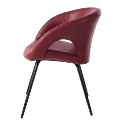 Ars manufacti Chaise à accoudoirs Woodlawn II - Bordeaux - 1 chaise -Meubles de salle à manger Soldes Magasin armlehnenstuhl woodlawn ii kunstleder metall rot 4406964