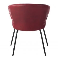 Ars manufacti Chaise à accoudoirs Woodlawn II - Bordeaux - 1 chaise -Meubles de salle à manger Soldes Magasin armlehnenstuhl woodlawn ii kunstleder metall rot 4406968