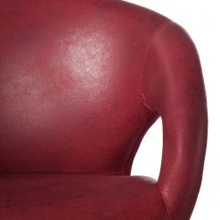 Ars manufacti Chaise à accoudoirs Woodlawn II - Bordeaux - 1 chaise -Meubles de salle à manger Soldes Magasin armlehnenstuhl woodlawn ii kunstleder metall rot 4406980