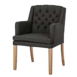 Maison Belfort Chaise à accoudoirs Austin - Tissu Kyra: Gris foncé