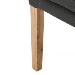 Maison Belfort Chaise à accoudoirs Austin - Tissu Kyra: Gris foncé -Meubles de salle à manger Soldes Magasin armlehnstuhl austin webstoff eiche massiv dunkelgrau 4191760