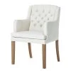 Maison Belfort Chaise à accoudoirs Austin - Tissu Kyra: Blanc