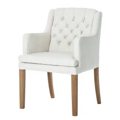 Maison Belfort Chaise à accoudoirs Austin - Tissu Kyra: Blanc