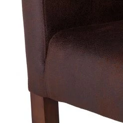 Maison Belfort Chaise à accoudoirs Lincoln II - Marron -Meubles de salle à manger Soldes Magasin armlehnstuhl lincoln kunstleder braun birke hellbraun 622738