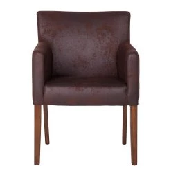 Maison Belfort Chaise à accoudoirs Lincoln II - Marron -Meubles de salle à manger Soldes Magasin armlehnstuhl lincoln kunstleder braun birke hellbraun 622750