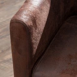 Maison Belfort Chaise à accoudoirs Lincoln II - Marron -Meubles de salle à manger Soldes Magasin armlehnstuhl lincoln microfaser braun birke dunkelbraun 4017608