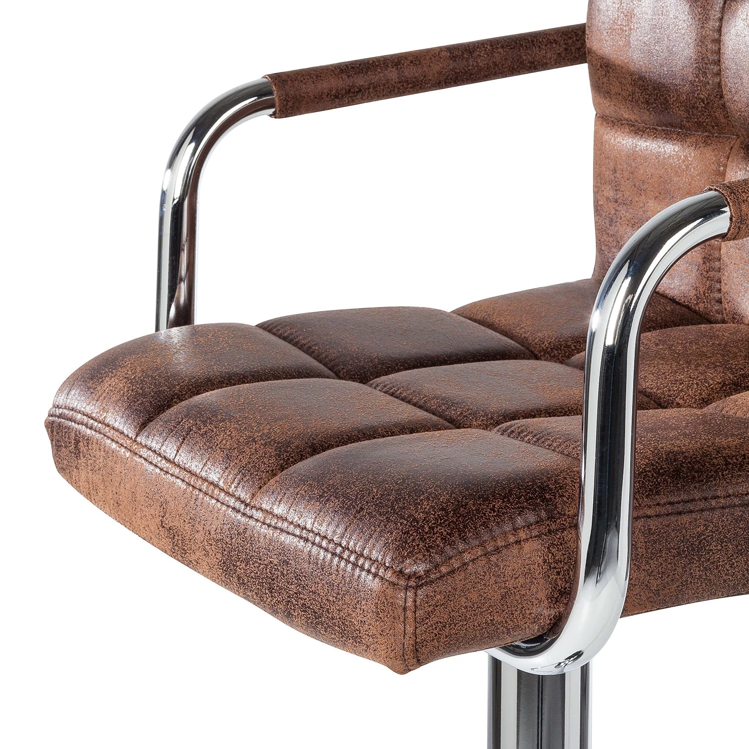 Fredriks Chaise de bar Fitzgerald - Marron vieilli / Chrome - 1 chaise 7 Fredriks Chaise de bar Fitzgerald - Marron vieilli / Chrome - 1 chaise – Image 7