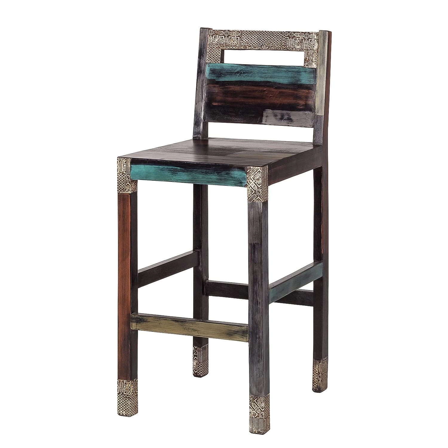 Wolf-Möbel Tabouret de bar Goa - Acacia / Manguier partiellement massif - Multicolore 1 Wolf-Möbel Tabouret de bar Goa - Acacia / Manguier partiellement massif - Multicolore