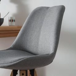 Mørteens Chaises de bar Aledas II - Granit - Lot de 2 -Meubles de salle à manger Soldes Magasin barstuhl aledas ii 2er set webstoff gummibaum massiv granit 4851304