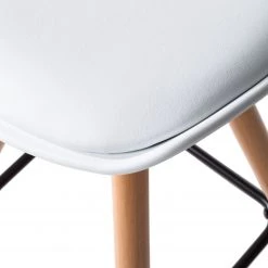 Mørteens Chaise de bar Langford - Blanc - 1 chaise -Meubles de salle à manger Soldes Magasin barstuhl colville kunststoff buche massiv weiss 4598564