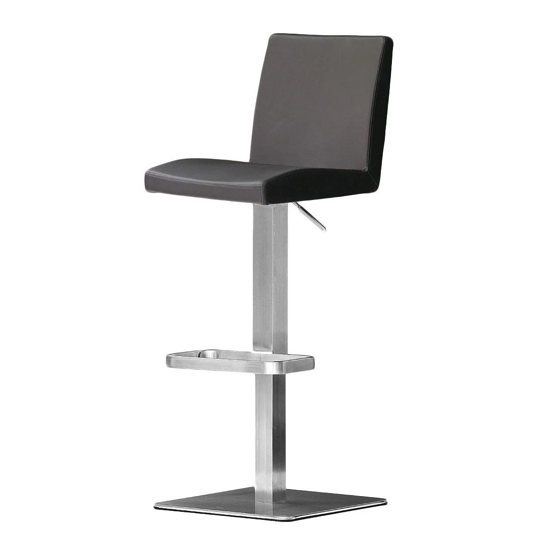 Roomscape Tabouret de bar Fran - Noir - Angulaire - Cuir véritable - Métal 1 Roomscape Tabouret de bar Fran - Noir - Angulaire - Cuir véritable - Métal