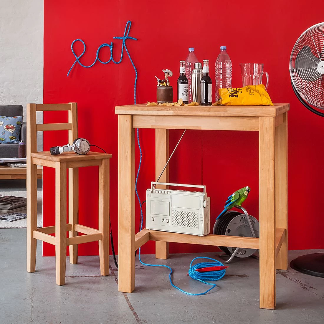 Ars Natura Chaise de bar Frizz - Duramen de hêtre massif - Huilé 2 Ars Natura Chaise de bar Frizz - Duramen de hêtre massif - Huilé – Image 2