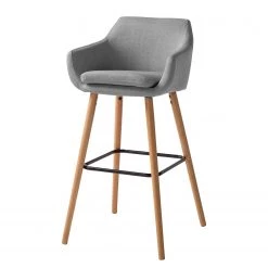 Mørteens Chaises de bar Nicholas II - Granit - Lot de 2 -Meubles de salle à manger Soldes Magasin barstuhl nicholas ii webstoff 2er set eiche massiv granit 4783764