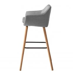 Mørteens Chaises de bar Nicholas II - Granit - Lot de 2 -Meubles de salle à manger Soldes Magasin barstuhl nicholas ii webstoff 2er set eiche massiv granit 4783772