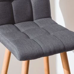 Mørteens Chaises de bar Panola (lot de 2) - Basalte -Meubles de salle à manger Soldes Magasin barstuhl panola 2er set webstoff buche massiv basalt 4787504