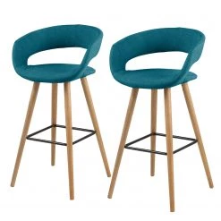 Mørteens Chaises de bar Volda (lot de 2) - Bleu pétrole