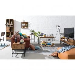 Ars manufacti Étagère Grasby - Pin recyclé / Métal - Pin foncé / Noir -Meubles de salle à manger Soldes Magasin beistelltisch grasby altholz pinie metall pinie dunkel schwarz 4884656