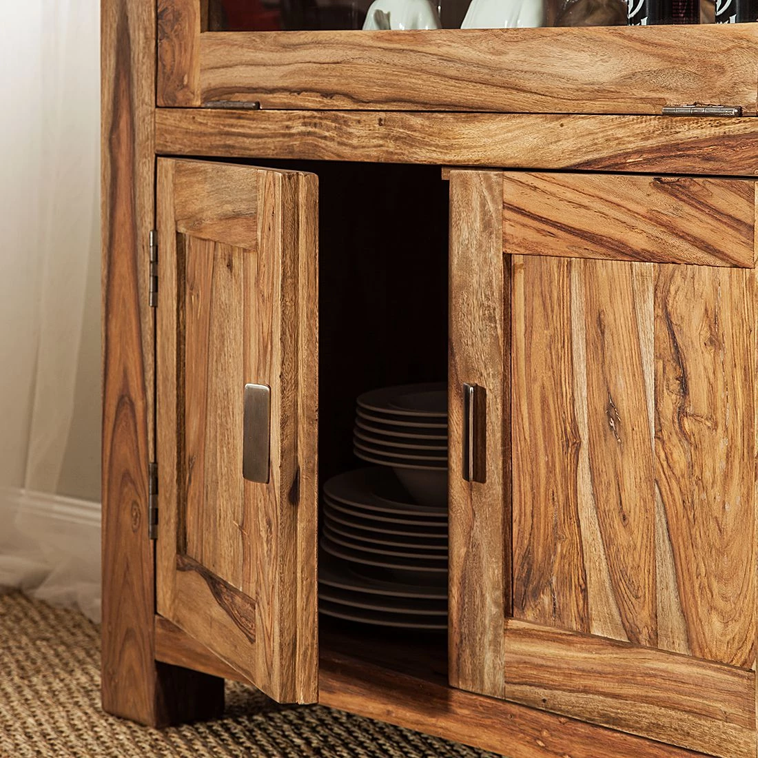 Wolf-Möbel Vaisselier Yoga - Sheesham massif - Naturel 4 Wolf-Möbel Vaisselier Yoga - Sheesham massif - Naturel – Image 4